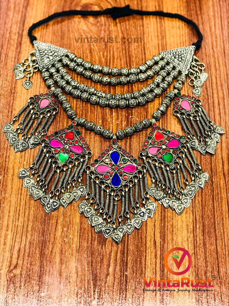 Vintage Choker Necklace With Large Vintage Pendants and Etsy