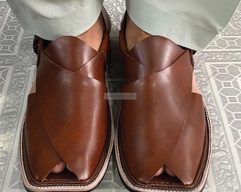 Handmade Leather Peshawari Chappal: Ethnic Wedding Sandals