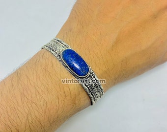 Handmade Turkmen Lapis Lazuli Bracelet: Tribal Kuchi Jewelry