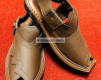 Handmade Brown Peshawari Chappal: Traditional Style Sandal