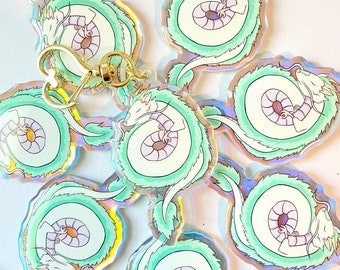Cute Dragon Holographic  Keychain