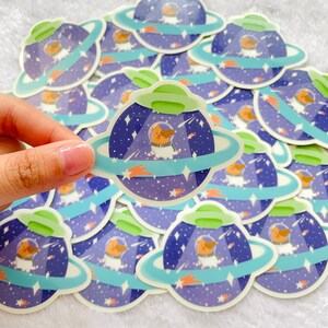 Space Dog Sticker || cute Glow In the Dark sticker / cute gift ideas for dog lovers / cute laptop sticker / waterproof / scratch proof