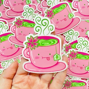 Green Tea Matcha Sticker || matcha sticker / cute sticker / waterproof / scratch proof / green tea sticker / tea lovers / laptop sticker