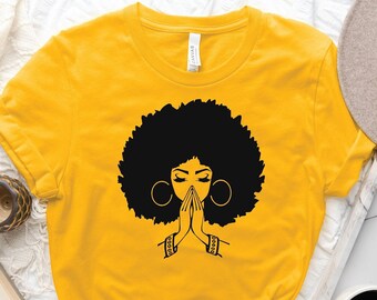 Cheveux Afro T-Shirt Women Empowerment mouvement anti-discrimination Tee Top Cheveux Afro T-Shirt Women Empowerment mouvement anti-discrimination Tee Top