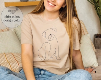 Dog Line Art Shirt: Abstract Silhouette, Dog Lover Gift