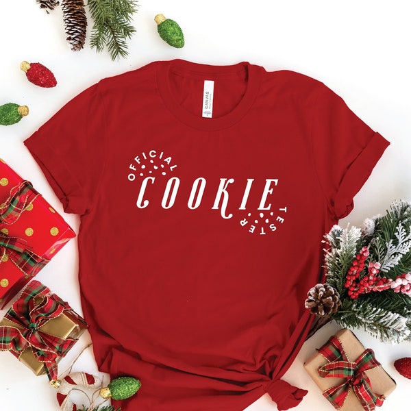 Chemise officielle pour testeur de biscuits, chemise amateur de biscuits, chemise de pâtisserie de Noël, chemise de biscuit de Noël, chemise de Noël assortie à la famille