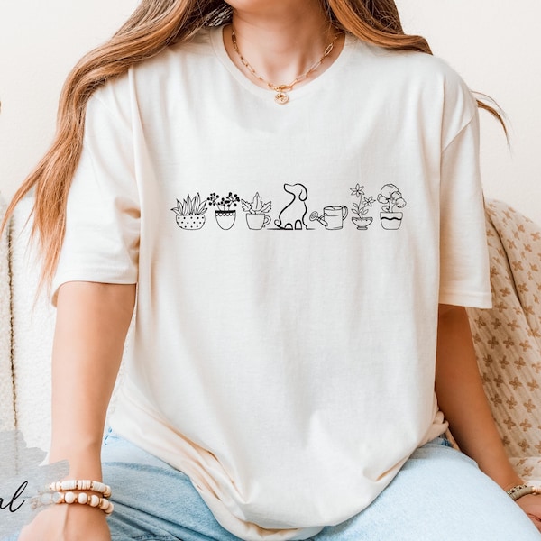 Dogs and Plants Shirt: Gardener Gift, Dog Lover Tee