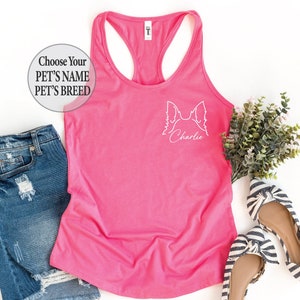 Custom Dogs Ears Tank, Dog Mom Tank, Dog Lover Tank, Dog People Tank, New Dog Owner Tank, Gift for Dog, Dog Face Shirt, Custom Dog name