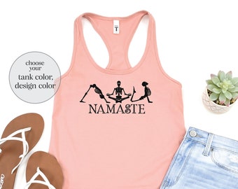Namaste Skeleton Yoga Racerback Tank: Meditation Gift