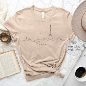 Paris Line Art Shirt, Paris Skyline Shirt, Paris Lover Shirt, Paris Souvenir, Paris Trip Shirt, Paris Travel Shirt, Paris Silhouette Shirt