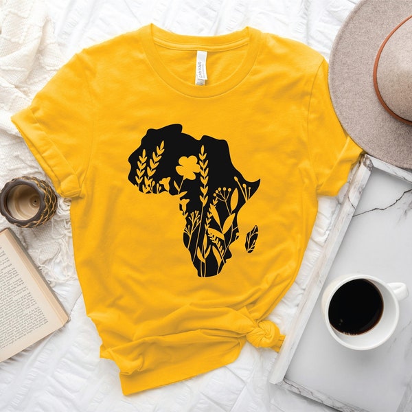 Africa Shirt, Africa Map, Africa Continent Shirt, Africa Lover Shirt, Floral Africa Shirt, BLM Shirt, Black Lives Matter Shirt, Activist Tee