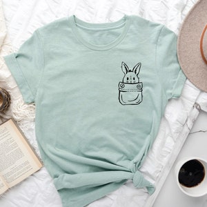 Bunny Shirt, Bunny Lover Shirt, Rabbit Lover Shirt, Easter Shirt, Easter Bunny Shirt, Cute Bunny Shirt, Animal Lover Shirt, Pocket Designs