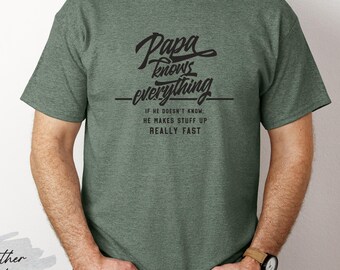 Funny Dad Shirt, Father’s Day Gift, Birthday Gift for Dad, Husband Gift Shirt, Funny Papa Shirt, Papa Knows Everything, Grandpa Shirt