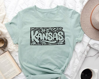 Kansas Shirt, Kansan's Shirt, Kansas Souvenir, Gift From Kansas, Kansas Map T-shirt, USA States Shirt, Kansas Lover Shirt, Kansas Lover Gift