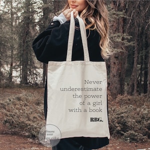 RBG Quote Tote Bag: Book Lover Gift, Heavy Cotton Canvas
