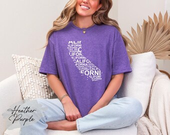 California State Map T-Shirt: Golden State Souvenir