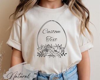 Custom Floral Easter Egg Shirt: Personalized Flower Tee