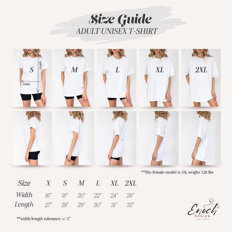 a women's white t - shirt sizes guide