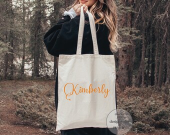 Custom Name Canvas Tote Bag: Jumbo Zippered Zero Waste Bag