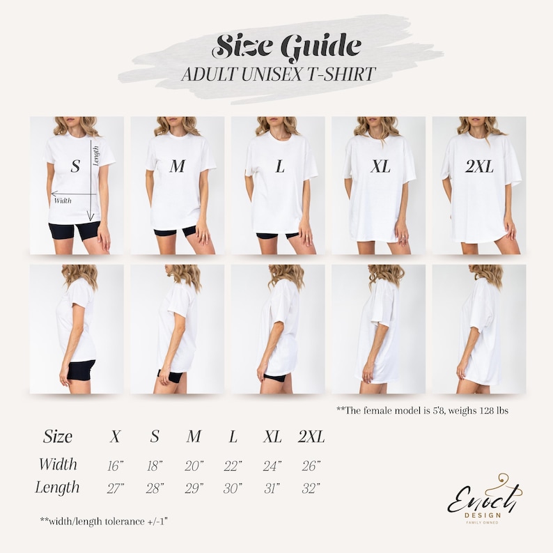 a women's white t - shirt sizes guide