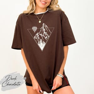 Hot Air Balloon Shirt, Mountain Scenery Shirt, Camp Life Shirt, Camping Lover Shirt, Traveller Shirt, Inverted Triangle Shirt, Adventure Tee