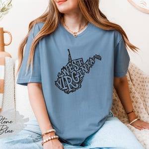 West Virginia T-Shirt: State Map Souvenir Gift