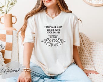 RBG Speak Your Mind Shirt: Ruth Bader Ginsburg Dissent Collar Tee