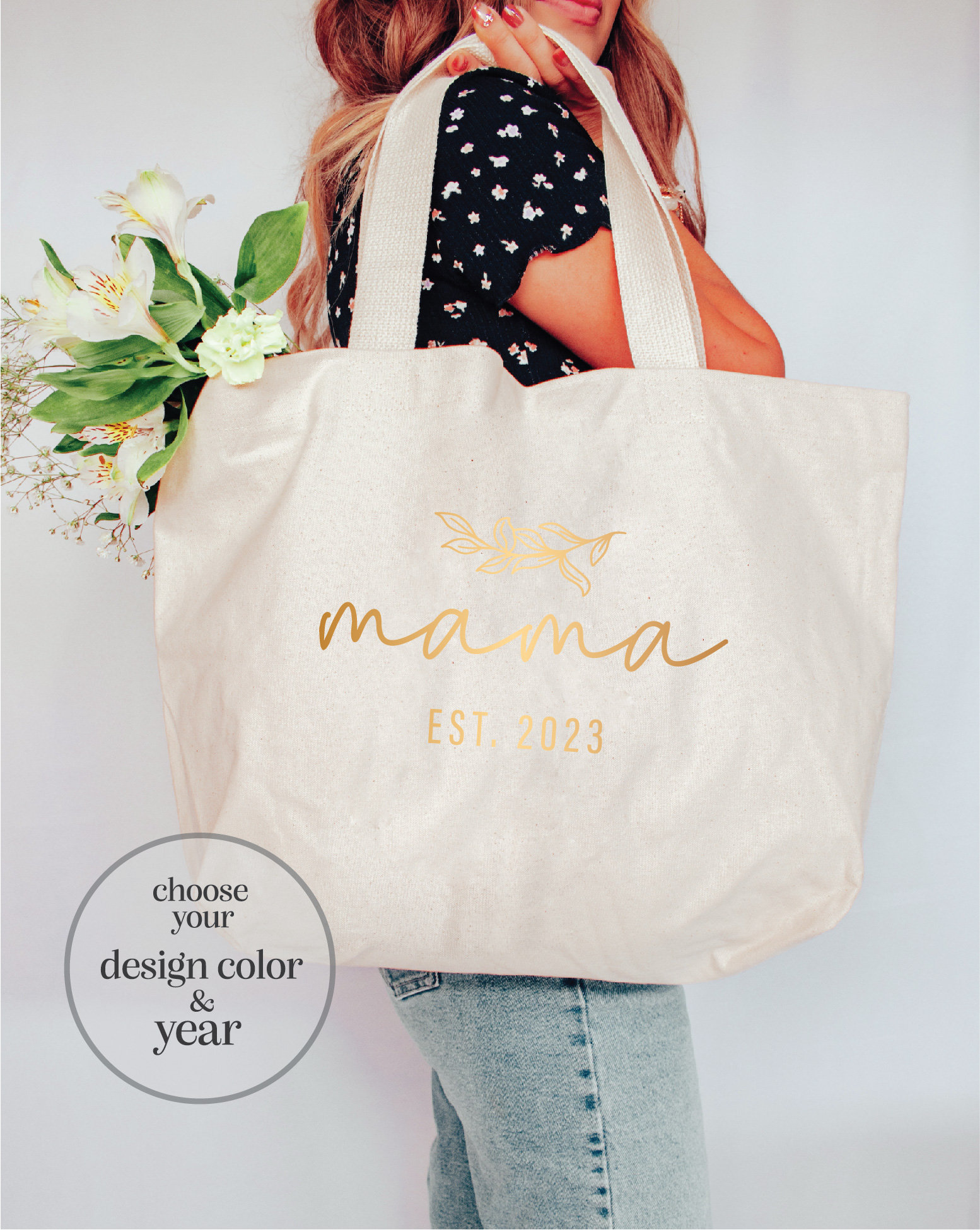 Mama Est Custom Year Tote Bag Custom Year Mom Tote Bag New Etsy