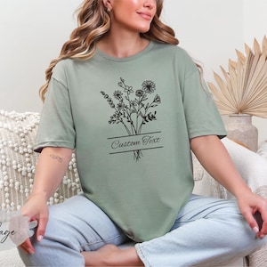 Flower Shirt, Floral Shirt, Flower Lover Shirt, Gift For Flower Lover, Best Friends Shirt, Custom Text Shirt, Plant Mom Shirt, Gardening Mom