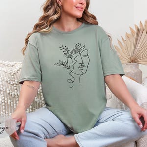 Floral Woman Face Line Art Shirt, Woman Silhouette Shirt, Abstract Drawing Shirt, Beautiful Woman Shirt, Face Drawing Shirt, Plant Mom Shirt