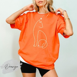 Cat Line Art Shirt: Abstract Silhouette, Cat Lover Gift