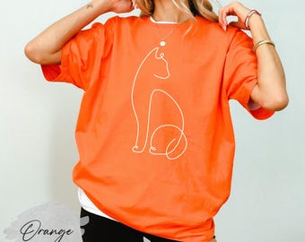Cat Line Art Shirt: Abstract Silhouette, Cat Lover Gift