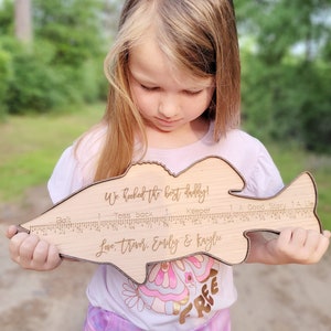 Personalized Fish Ruler, Fathers Day Gift From Kids, Fishing Gift for Dad, Funny Fish, Fish Ruler for Dad, Gift for Grandpa, Fishing Buddy