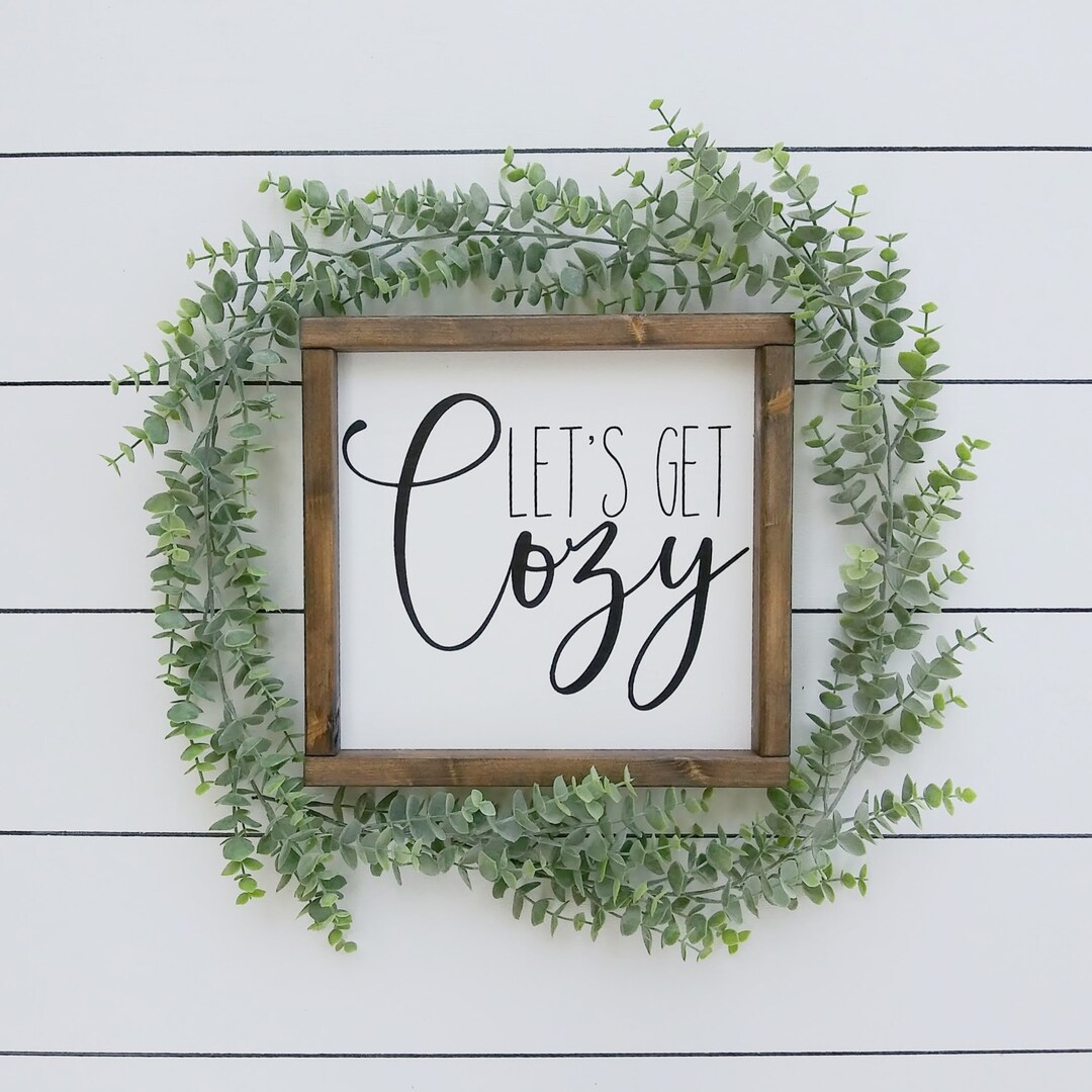 Let's Get Cozy Sign Mini Wooden Shelf Sign Small Get Etsy