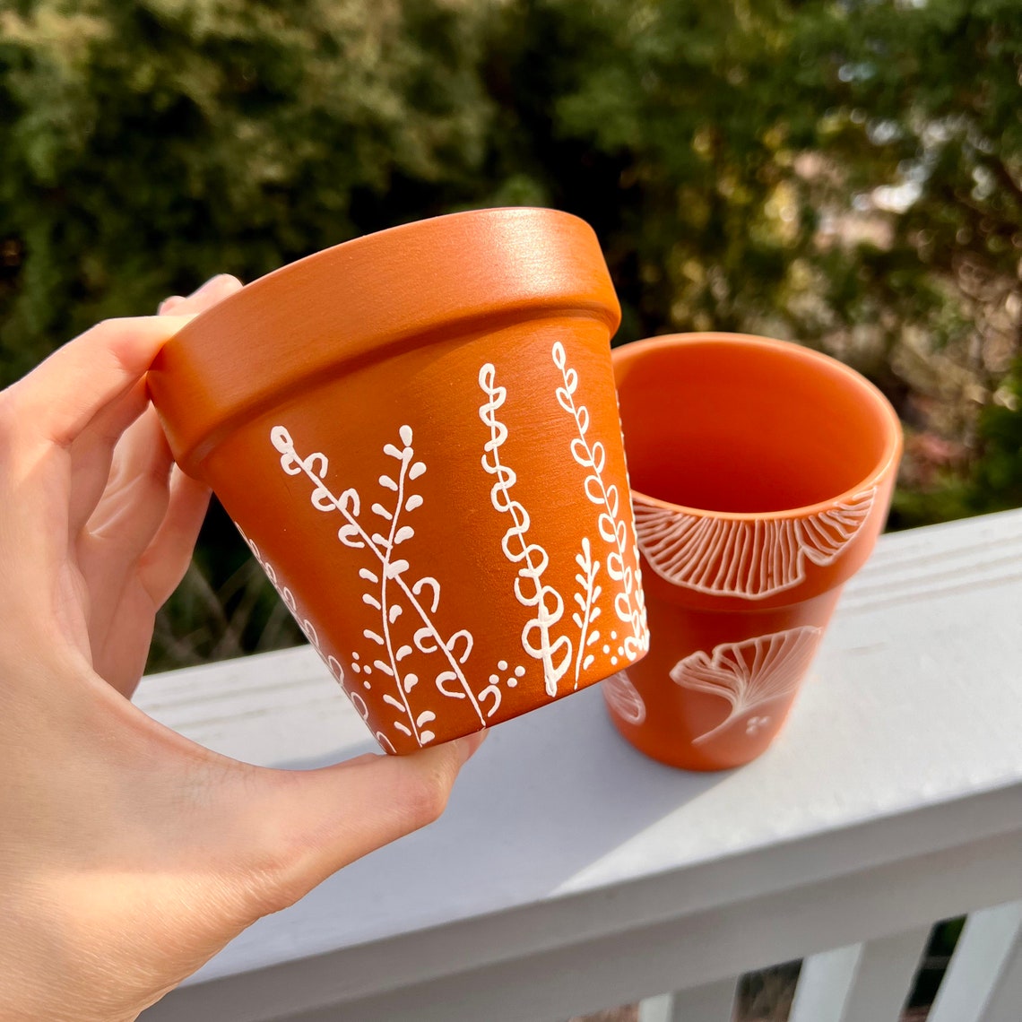 Hand Painted Boho Plant Pot Set / Indoor Plant Pot / Etsy