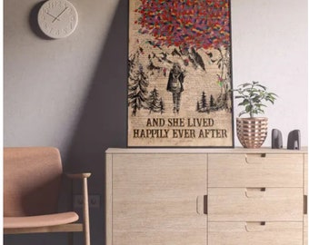 Hiking Tree – She Lived Happily Ever – Hiking Life – Print Poster Wall Art