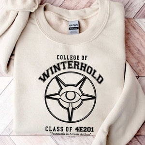 Bluza z kapturem College of Winterhold Champion, Elder Scrolls Skyrim Apparel, Skyrim University Gamer Shirt, Winterhold Shirt