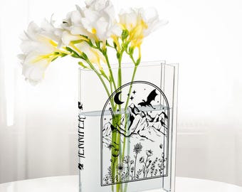 Jarrón de acrílico para libros de Night Court, decoración de estantería para lectores, regalo para amantes de los libros, regalo para amantes de los libros de fantasía, regalo para bibliotecarios, Dark Academia