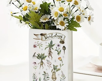 Herbology Book Vase, Botanical Book Lover Gift, Witchy Plant Decor, Apothecary Aesthetic Vase, Herbal Magic Home Decoration