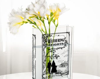 Wuthering Heights Acrylic Book Vase, Acrylic Book Vase, Little Women Acrylic Book Vase, Book Shaped Flower Vase, Bookish Gift