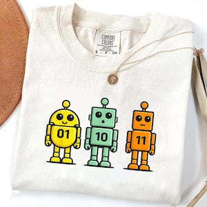 01 10 11 Robot Funny Binary Code Robots 01 10 11 Programmer Shirt