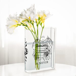 Personalized Night Court Bookish Acrylic Book Vase,Reader Bookshelf Decor Gift for Book Lovers,Fantasy Book Lover Gift, Library Bookish Gift