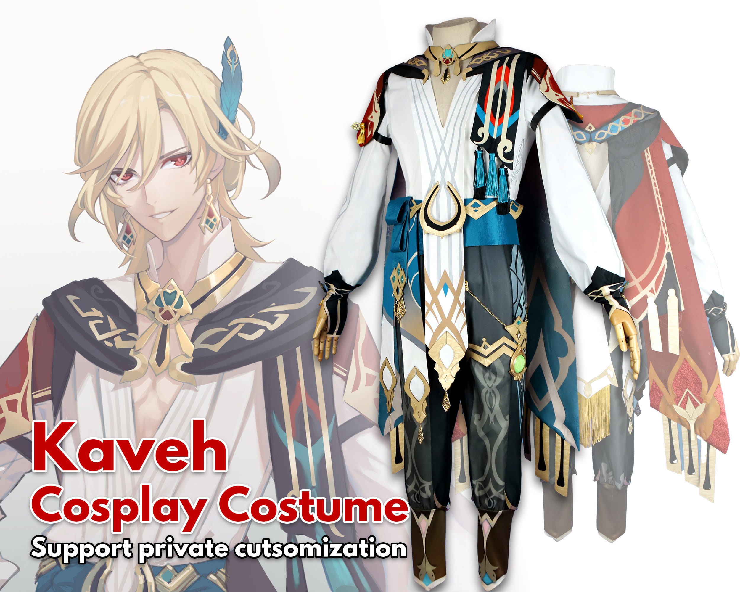 Kaveh Genshin Impact Cosplay Costume Custom Size Genshin - Etsy Ireland