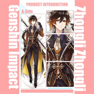 Genshin Impact-zhongli-dakimakura Anime Hugging Body Pillow - Etsy