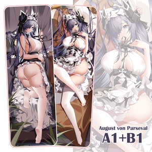 Azur Lane-KMS August von Parseval-Dakimakura Anime Hugging Body Pillow Cover Case, Special Edition Gift