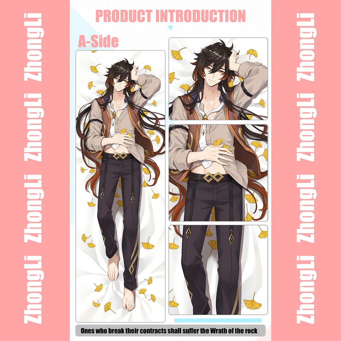 Genshin Impact-Zhongli-Dakimakura Anime Hugging Body Pillow | Etsy