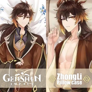 Genshin Impact-zhongli-dakimakura Anime Hugging Body Pillow Cover Case ...