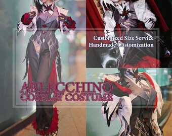 Ver.A Winter Night's Lazzo-Arlecchino-Genshin Impact The Knave Cosplay Costume,Custom Size Costume,Comic Con,Halloween,Free Shipping