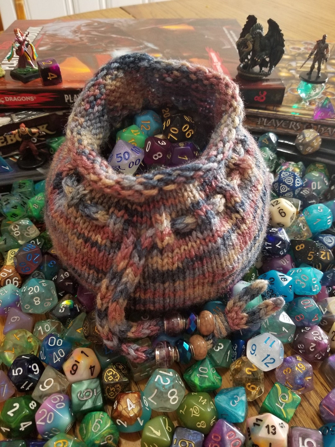 River Rocks Hand Knit Dice Bag Etsy