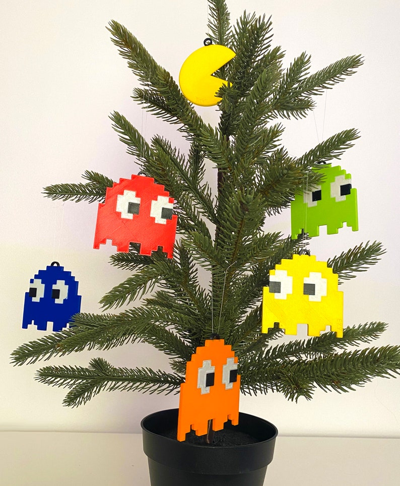 PacMan Christmas Tree Ornaments 3D Print Pack de 6 Etsy